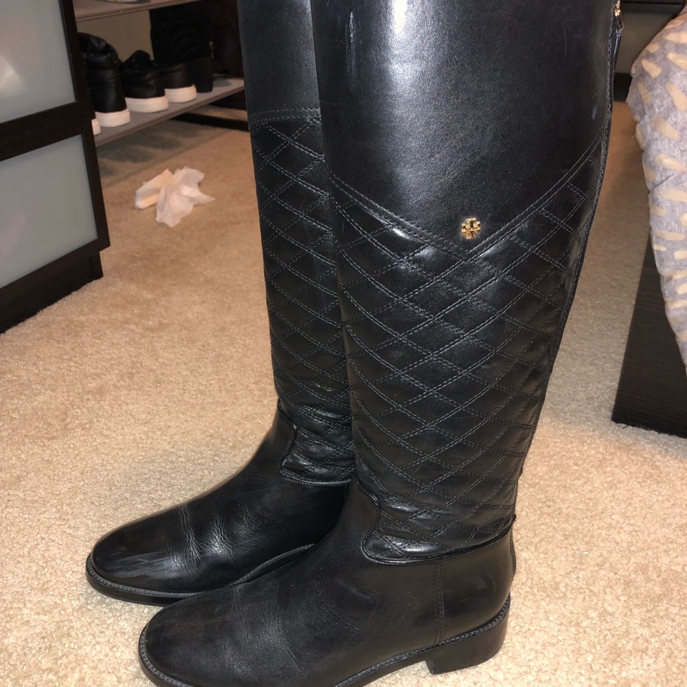 Tory Burch Black Riding Boots